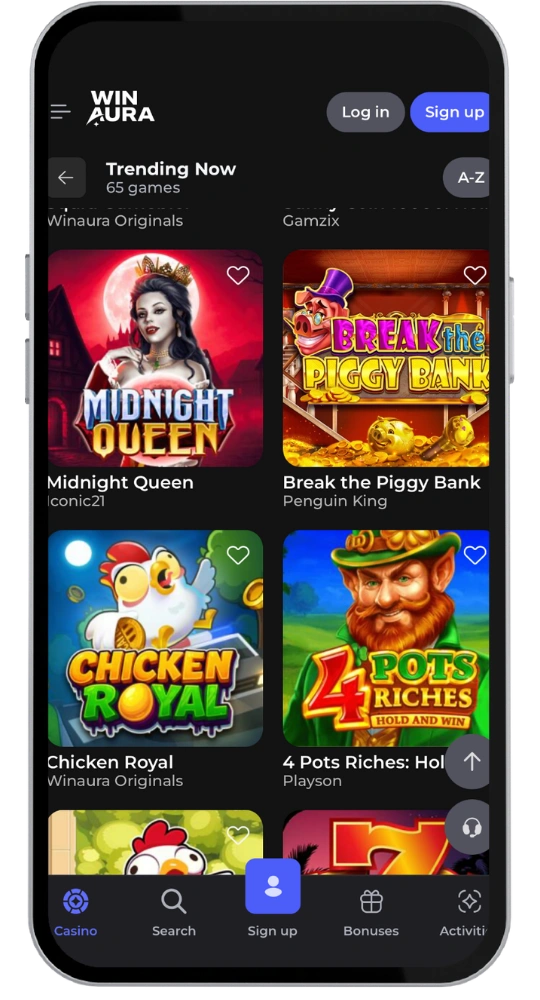 WinAura Casino log in